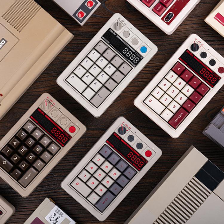 8BitDo Retro18 Tri-mode Connection Computer Mechanical Numeric Keyboard Counter 2 In 1(Brown C64 Version) - Mini Keyboard by 8BitDo | Online Shopping UK | buy2fix