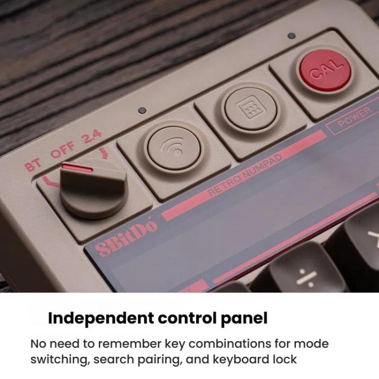 8BitDo Retro18 Tri-mode Connection Computer Mechanical Numeric Keyboard Counter 2 In 1(Brown C64 Version) - Mini Keyboard by 8BitDo | Online Shopping UK | buy2fix