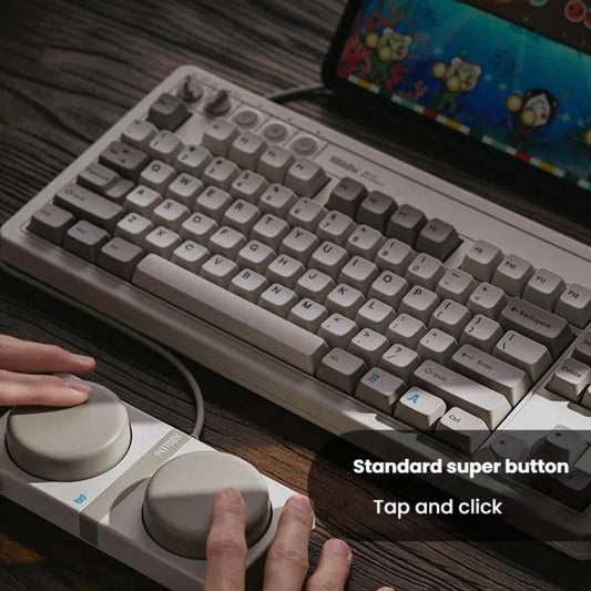 8BitDo Retro87 M Mechanical Keyboard Vintage Wireless Bluetooth / 2.4G / Wired Triple Mode Connection Keyboard(Light Gray) - Wireless Keyboard by 8BitDo | Online Shopping UK | buy2fix