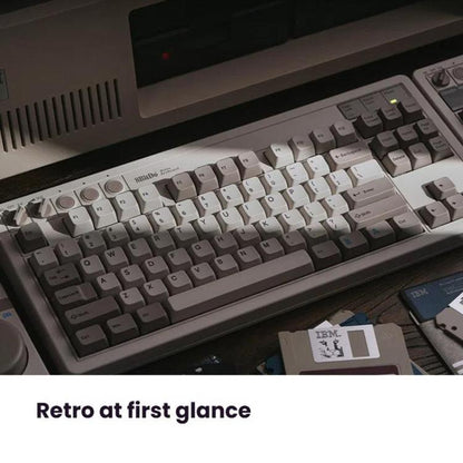 8BitDo Retro87 M Mechanical Keyboard Vintage Wireless Bluetooth / 2.4G / Wired Triple Mode Connection Keyboard(Light Gray) - Wireless Keyboard by 8BitDo | Online Shopping UK | buy2fix