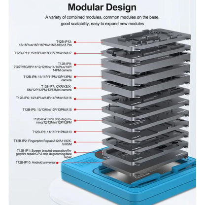 SUNSHINE SS-T12B 9 In 1 Mobile Phone Motherboard Smart Repair Heating Platform Kit Support IP7G-16PM/Android Universal - Repair Platform by SUNSHINE | Online Shopping UK | buy2fix