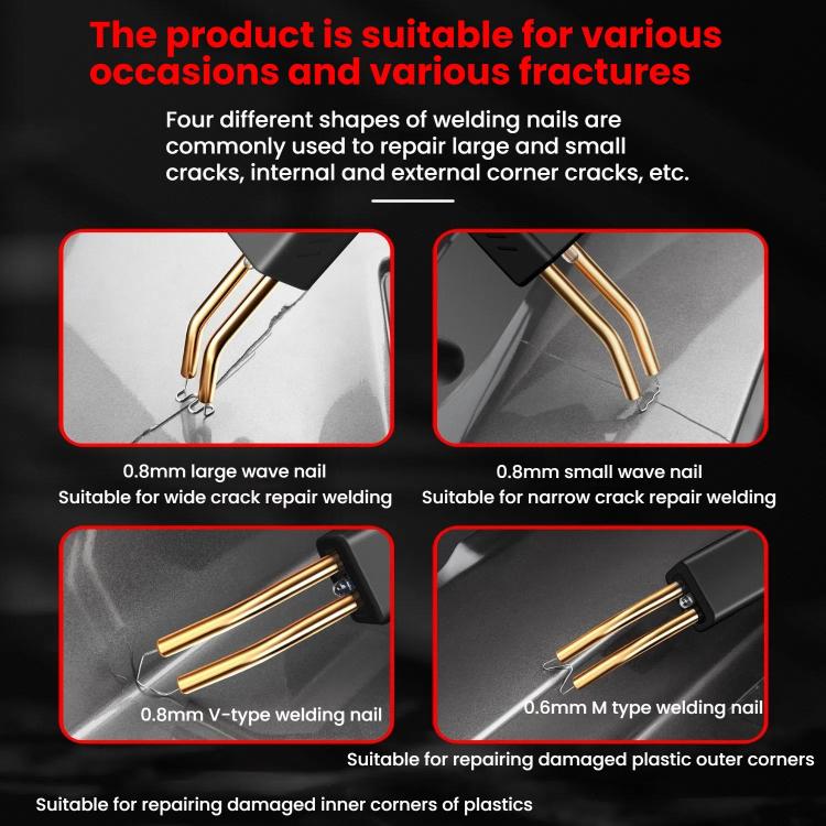 Rechargeable Car Bumper Plastic Repair Welding Machine, Specification: Black+800 Welding Nails - Hand Tool Sets by buy2fix | Online Shopping UK | buy2fix
