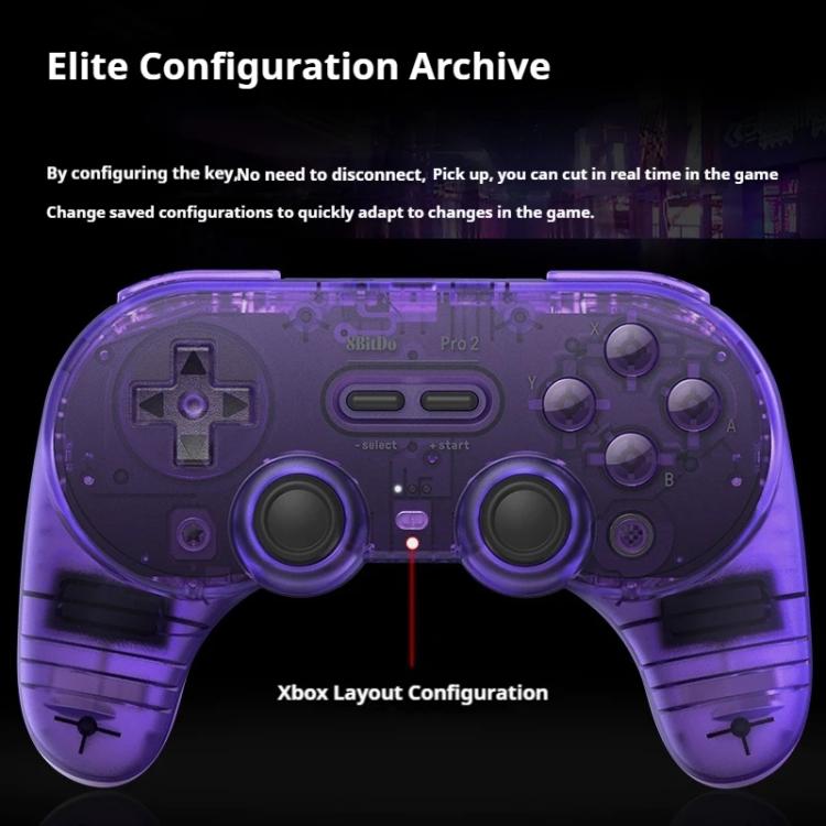 8BitDo Pro2 Retro Hall Edition Translucent Bluetooth With Back Button Multi-Platform Gamepad(Blue) - Gamepads by 8BitDo | Online Shopping UK | buy2fix