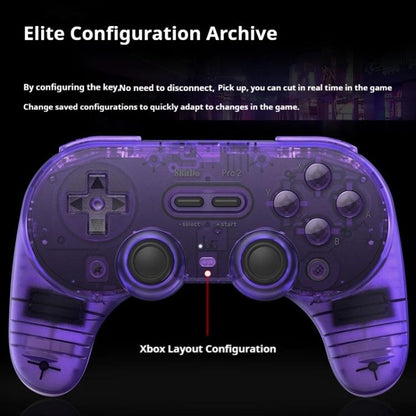 8BitDo Pro2 Retro Hall Edition Translucent Bluetooth With Back Button Multi-Platform Gamepad(Purple) - Gamepads by 8BitDo | Online Shopping UK | buy2fix