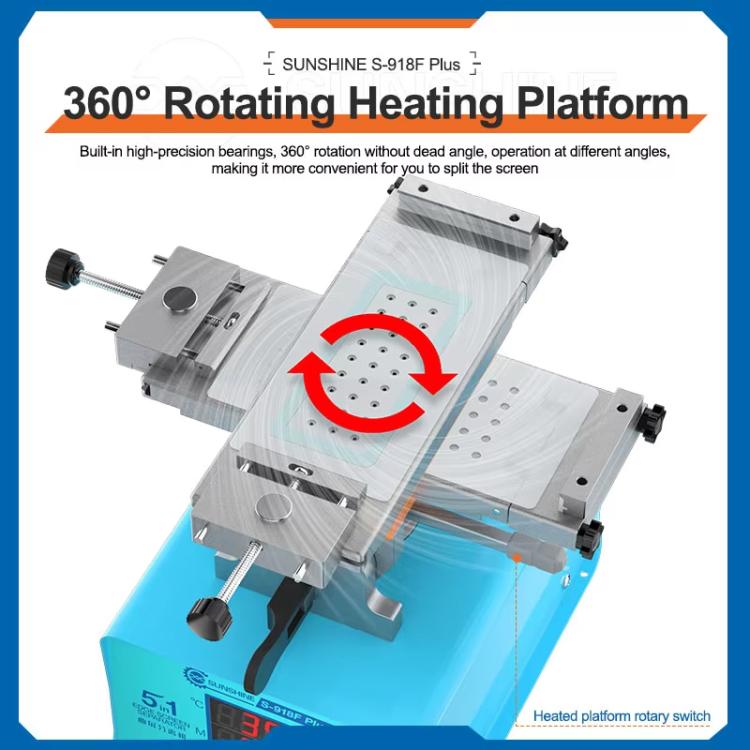 SUNSHINE S-918F Plus 5 In 1 Curved Screen Separator Mobile Phone LCD Screen Repair Separator Heating Platform(EU Plug) - Separation Equipment by SUNSHINE | Online Shopping UK | buy2fix