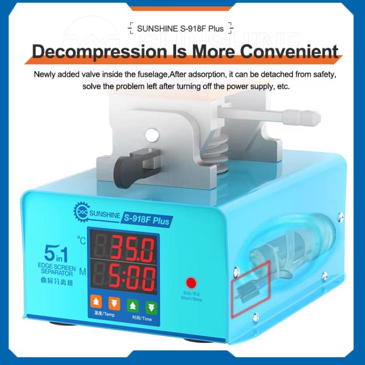 SUNSHINE S-918F Plus 5 In 1 Curved Screen Separator Mobile Phone LCD Screen Repair Separator Heating Platform(EU Plug) - Separation Equipment by SUNSHINE | Online Shopping UK | buy2fix