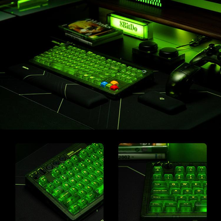 8BitDo Retro87 Mechanical Keyboard Retro RGB Lighting Green Transparent Keyboard With Large Keys - Wireless Keyboard by 8BitDo | Online Shopping UK | buy2fix