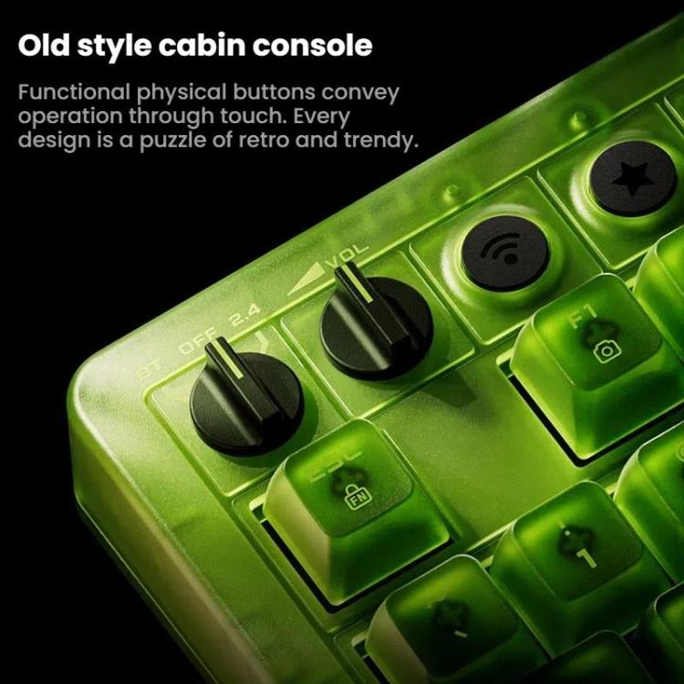 8BitDo Retro87 Mechanical Keyboard Retro RGB Lighting Green Transparent Keyboard With Large Keys - Wireless Keyboard by 8BitDo | Online Shopping UK | buy2fix