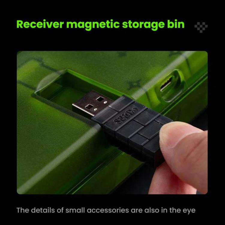 8BitDo Retro87 Mechanical Keyboard Retro RGB Lighting Green Transparent Keyboard With Large Keys - Wireless Keyboard by 8BitDo | Online Shopping UK | buy2fix