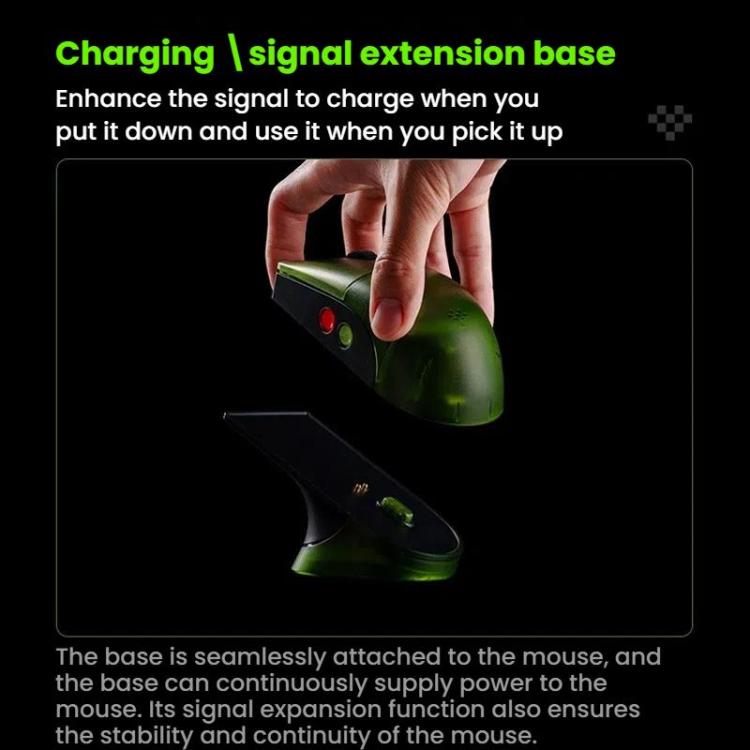 8BitDo Retro R8 Green Translucent Wireless Mouse With Charging Base - Wireless Mice by 8BitDo | Online Shopping UK | buy2fix