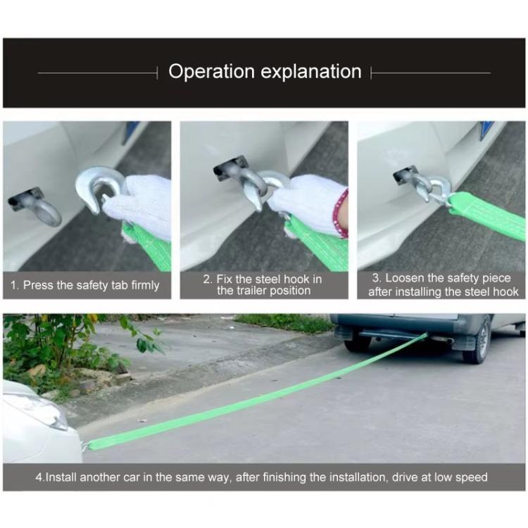 Emergency Elastic Retractable Double Layer Auto Elastic Car Tow Rope - Towing Bars by buy2fix | Online Shopping UK | buy2fix