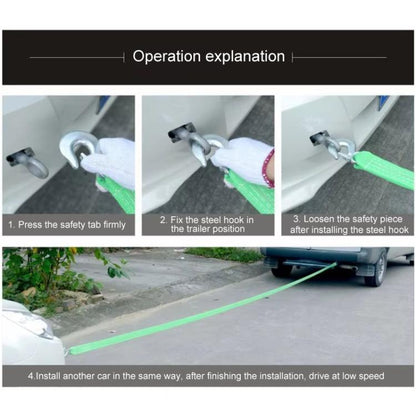 Emergency Elastic Retractable Double Layer Auto Elastic Car Tow Rope - Towing Bars by buy2fix | Online Shopping UK | buy2fix