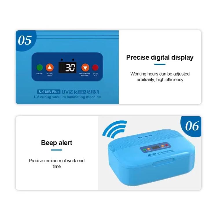 SUNSHINE S-918B Plus UV Curing Box Mobile Phone LCD Screen OCA Bonding Vacuum Laminated Machine(EU Plug 220V) - Laminator Machine by SUNSHINE | Online Shopping UK | buy2fix