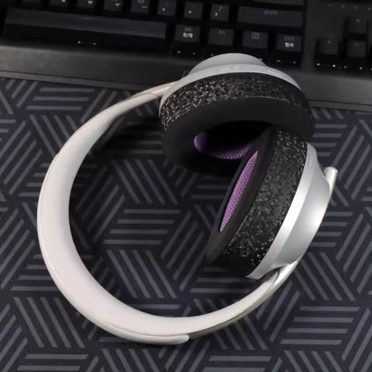 For Bose NC700 Headphone 1pair Ice Gel Ear Pads Earmuffs Protective Cover(Breathable Mesh Black Purple) - Earmuff & Pad by buy2fix | Online Shopping UK | buy2fix