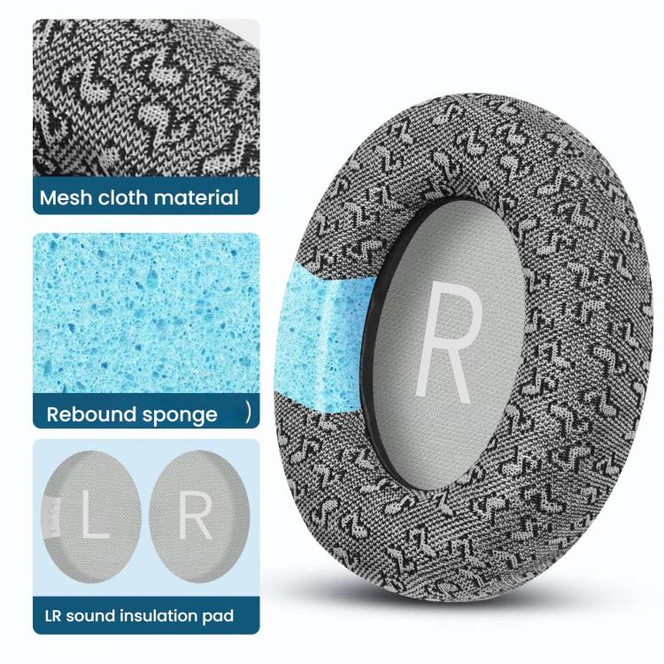 For BOSE NC700 Headphone 1pair Ear Pads Musical Note Design Cloth Ear Cushions(Yellow) - Earmuff & Pad by buy2fix | Online Shopping UK | buy2fix