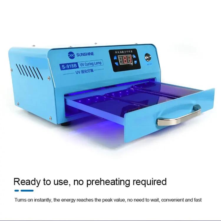 SUNSHINE S-918B UV Curing Filming Box LED High-Power UV Mobile Phone Curved Screen Optical Shadowless Glue Repair Tool(EU Plug 220V) - Laminator Machine by SUNSHINE | Online Shopping UK | buy2fix