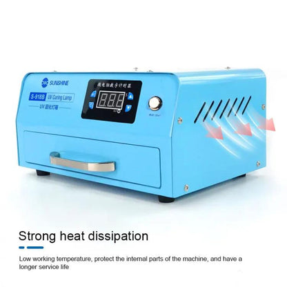 SUNSHINE S-918B UV Curing Filming Box LED High-Power UV Mobile Phone Curved Screen Optical Shadowless Glue Repair Tool(EU Plug 220V) - Laminator Machine by SUNSHINE | Online Shopping UK | buy2fix