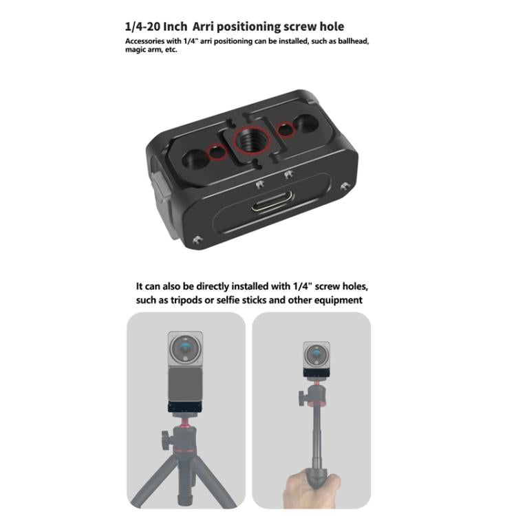 For DJI Osmo Action 2 Camera Magnetic Charging Base with 1/4 Inch & Arri Hole, Spec: Set A - Mount & Holder by buy2fix | Online Shopping UK | buy2fix