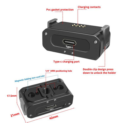 For DJI Osmo Action 2 Camera Magnetic Charging Base with 1/4 Inch & Arri Hole, Spec: Only Base - Mount & Holder by buy2fix | Online Shopping UK | buy2fix