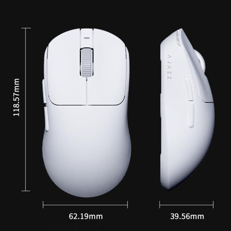 Ajazz AJ199 MAX Wireless 2.4GHz Wired BT Tri-Mode Mouse PAW3395 Lightweight Gaming Mouse(White) - Wireless Mice by Ajazz | Online Shopping UK | buy2fix