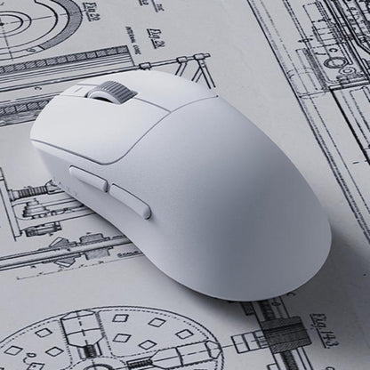 Ajazz AJ199 MAX Wireless 2.4GHz Wired BT Tri-Mode Mouse PAW3395 Lightweight Gaming Mouse(White) - Wireless Mice by Ajazz | Online Shopping UK | buy2fix