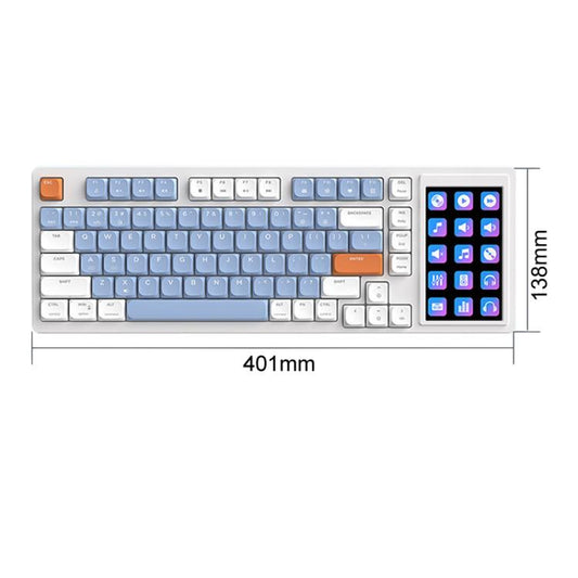 Ajazz AKP815 81 Keys Wired Mechanical Keyboard RGB Backlit LCD Screen Visual Programming Custom Driver Gaming Keyboard(Red Axis White Blue Orange) - Wired Keyboard by Ajazz | Online Shopping UK | buy2fix