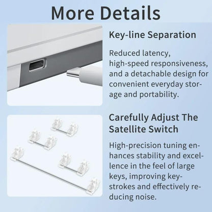 Ajazz AKP815 81 Keys Wired Mechanical Keyboard RGB Backlit LCD Screen Visual Programming Custom Driver Gaming Keyboard(Tea Axis Blue White Orange) - Wired Keyboard by Ajazz | Online Shopping UK | buy2fix