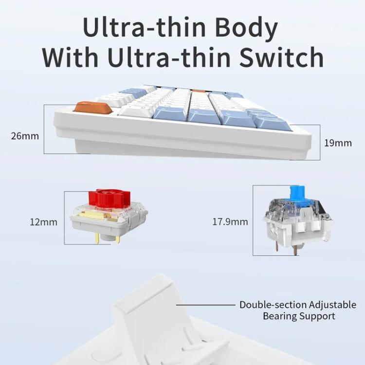 Ajazz AKP815 81 Keys Wired Mechanical Keyboard RGB Backlit LCD Screen Visual Programming Custom Driver Gaming Keyboard(Red Axis White Blue Orange) - Wired Keyboard by Ajazz | Online Shopping UK | buy2fix