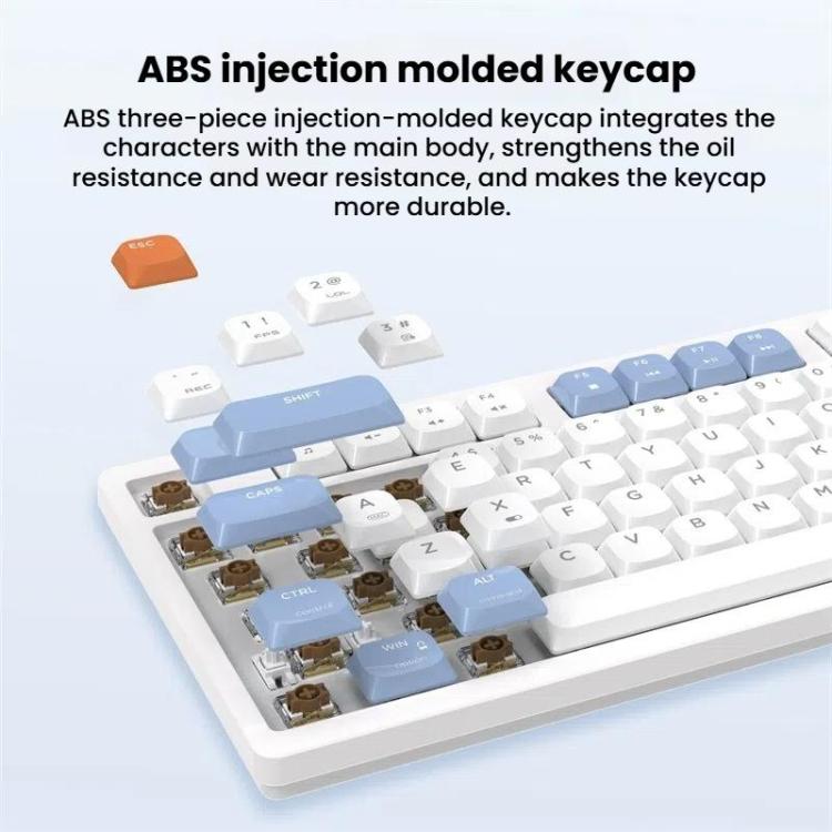 Ajazz AKP815 81 Keys Wired Mechanical Keyboard RGB Backlit LCD Screen Visual Programming Custom Driver Gaming Keyboard(Red Axis White Blue Orange) - Wired Keyboard by Ajazz | Online Shopping UK | buy2fix