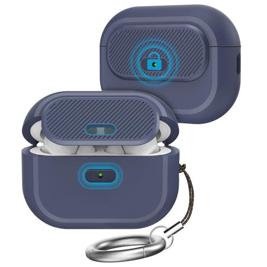 For AirPods Pro / Pro 2 AhaStyle JY17 Silicone Lock Protective Case(Blue) - For AirPods Pro by AhaStyle | Online Shopping UK | buy2fix