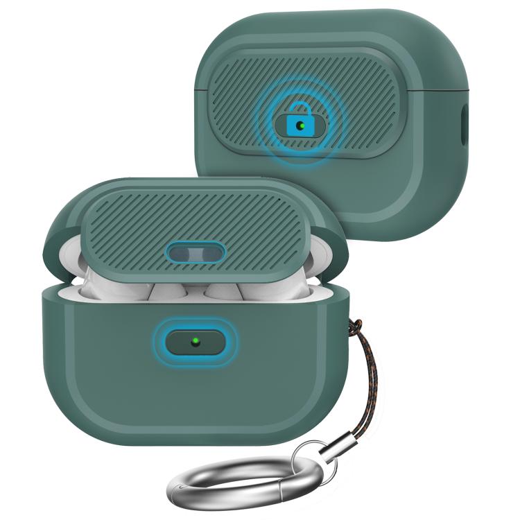 For AirPods Pro / Pro 2 AhaStyle JY17 Silicone Lock Protective Case(Green) - For AirPods Pro by AhaStyle | Online Shopping UK | buy2fix