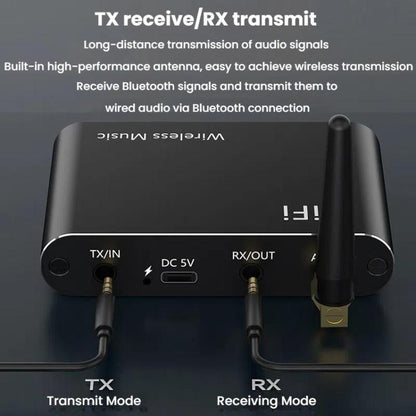 2 In 1 Amplifier AUX Bluetooth 5.4 Audio Adapter - Audio Receiver Transmitter by buy2fix | Online Shopping UK | buy2fix