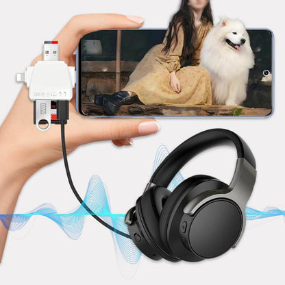 AJ-701 USB-A To USB-C / Type-C + Micro USB + 8 Pin 7-In-1 Universal Card Reader(Black) - U Disk & Card Reader by buy2fix | Online Shopping UK | buy2fix