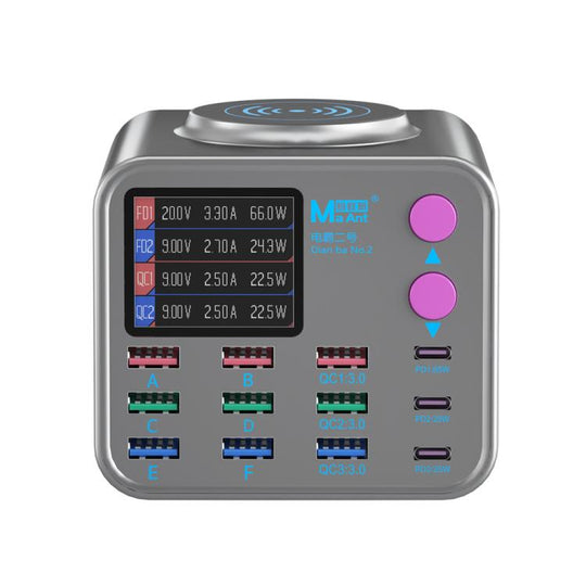 MaAnt DianBa No.2 USB Multi-port Mobile Phone Repair Desktop Charging Station EU Plug