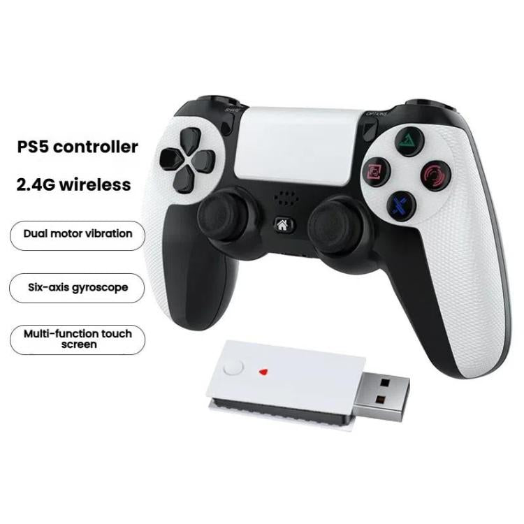 2.4G Dual Motor Dual Vibration 6-Axis Wireless Gamepad For PS4 / PS5 / Android / iOS / PC(White) - Gamepads by buy2fix | Online Shopping UK | buy2fix