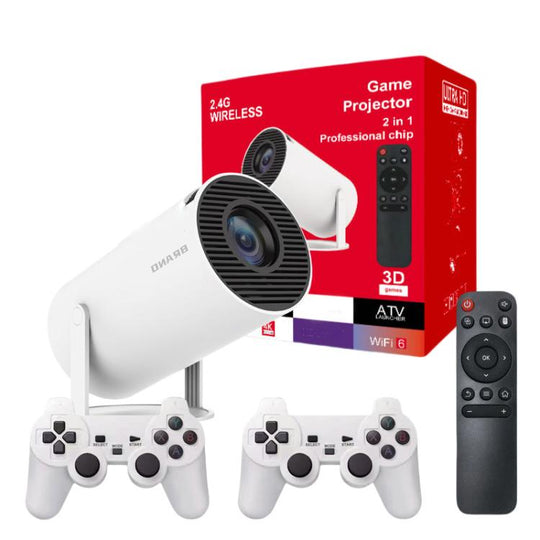 HY300  Game Projector Android 11 System With Wireless Gaming Controller 720P Home Theater(US Plug)