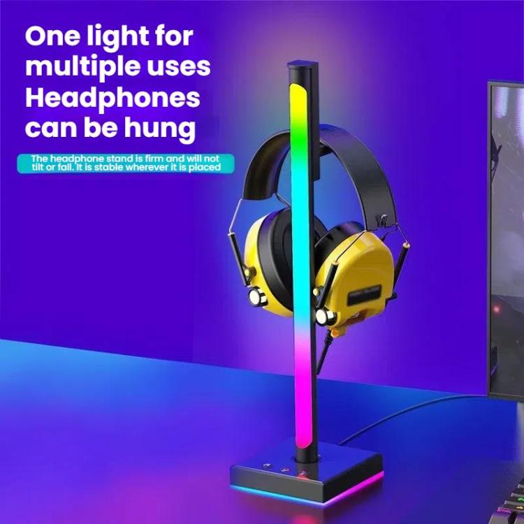 Ajazz ABL190 Pickup Ambient Light Headphone Holder RGB Desktop Ambient Music Lights(Black) - Novelty Lighting by Ajazz | Online Shopping UK | buy2fix