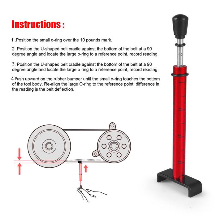 Motorcycle Belt Tension Test Tool For Belt Replacement / Adjustment Or Wheel Repair(Red) - Motorcycle Maintenance Tools by buy2fix | Online Shopping UK | buy2fix
