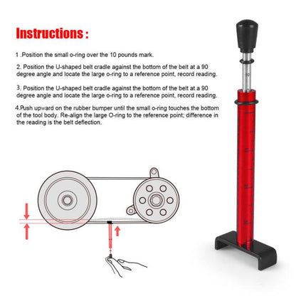 Motorcycle Belt Tension Test Tool For Belt Replacement / Adjustment Or Wheel Repair(Red) - Motorcycle Maintenance Tools by buy2fix | Online Shopping UK | buy2fix