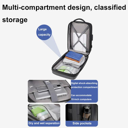 OUMANTU 966 Large-Capacity Waterproof Three-Dimensional Password Lock Laptop Backpack(Black) - Backpack by OUMANTU | Online Shopping UK | buy2fix