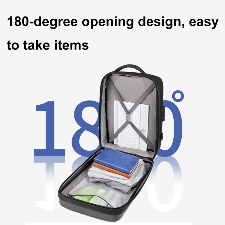 OUMANTU 966 Large-Capacity Waterproof Three-Dimensional Password Lock Laptop Backpack(Gray) - Backpack by OUMANTU | Online Shopping UK | buy2fix