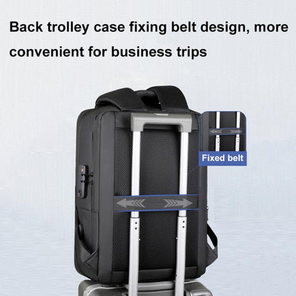 OUMANTU 966 Large-Capacity Waterproof Three-Dimensional Password Lock Laptop Backpack(Gray) - Backpack by OUMANTU | Online Shopping UK | buy2fix