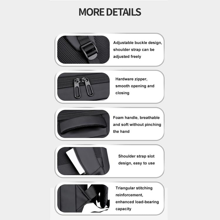 OUMANTU 966 Large-Capacity Waterproof Three-Dimensional Password Lock Laptop Backpack(Black) - Backpack by OUMANTU | Online Shopping UK | buy2fix