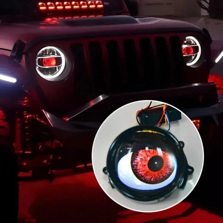 3-Inch Car Motorcycle LED Demon Eye Light Modification(23 Mode With Lens For Two) - Decorative Lights by buy2fix | Online Shopping UK | buy2fix