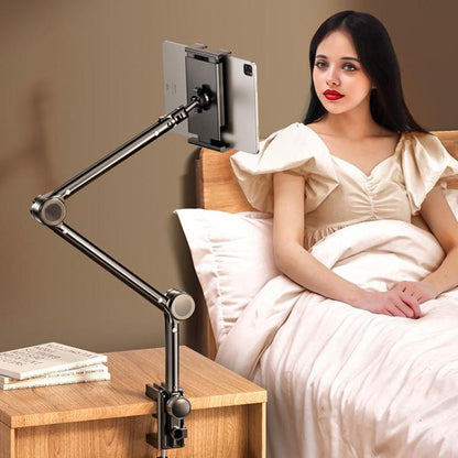 2-section Cantilever Phone Tablet Desk Bedside Stand With Foldable Metal Arm For 4-10.2inch - Lazy Bracket by buy2fix | Online Shopping UK | buy2fix