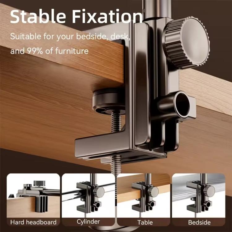2-section Cantilever Phone Tablet Desk Bedside Stand With Foldable Metal Arm For 4-10.2inch - Lazy Bracket by buy2fix | Online Shopping UK | buy2fix