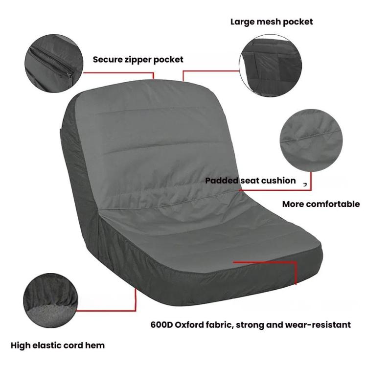 50x35x40cm Tractor Lawn Mower Oxford Cloth Seat Cover(Gray) - Seat Accessories by buy2fix | Online Shopping UK | buy2fix