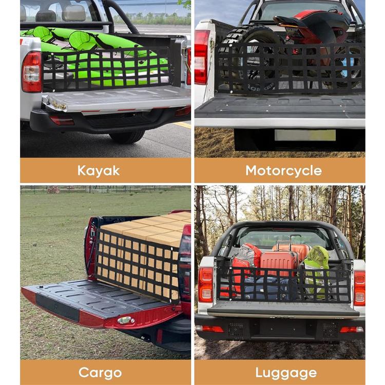 60x18 inch Heavy-Duty Pickup Truck Tailgate Cargo Net - Seat Accessories by buy2fix | Online Shopping UK | buy2fix