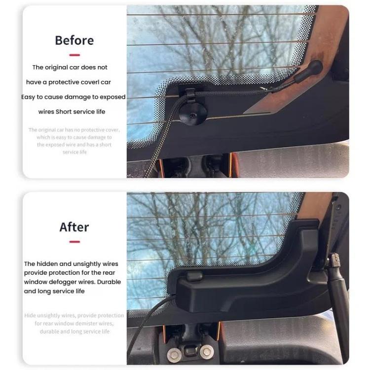 For Jeep Wrangler JL Rear Window Cable Decorative Cover(Black) - Car Interior Mouldings by buy2fix | Online Shopping UK | buy2fix