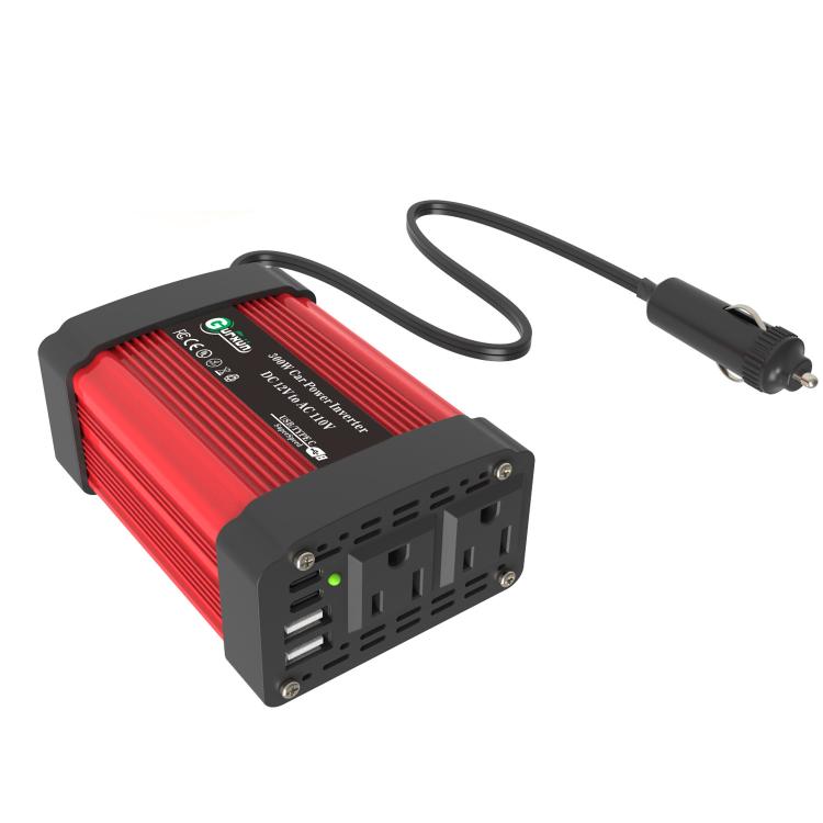 Gurxun Dual USB+Dual Type-C Charging Port Modified Square Wave Car Inverter, Spec: DC12V To AC110V Dual US Plug - Modified Square Wave by Gurxun | Online Shopping UK | buy2fix